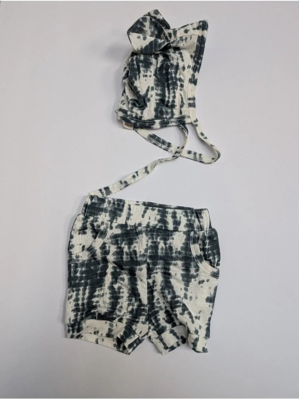 Kate Quinn Modal The Woods Shibori Shorts & Bear Ear Hat 3-6 Baby Bundle